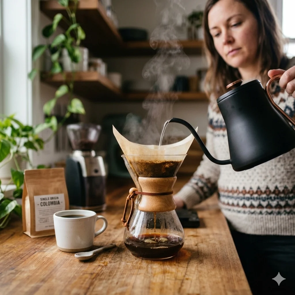 Brewing coffee