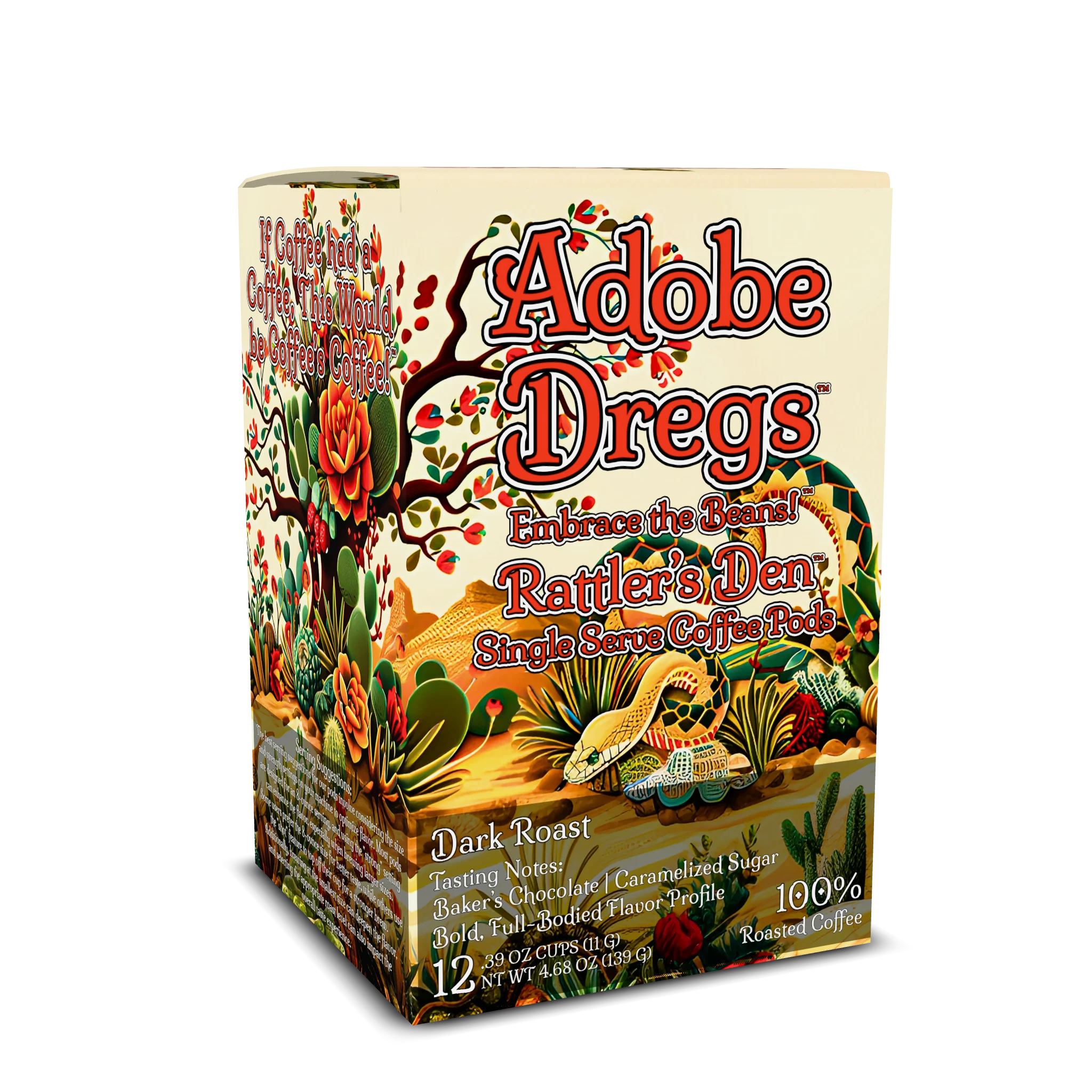 Adobe Dregs Coffee™ Rattler's Den™ Single Serve Coffee PODS Dark Roast (12 Count)