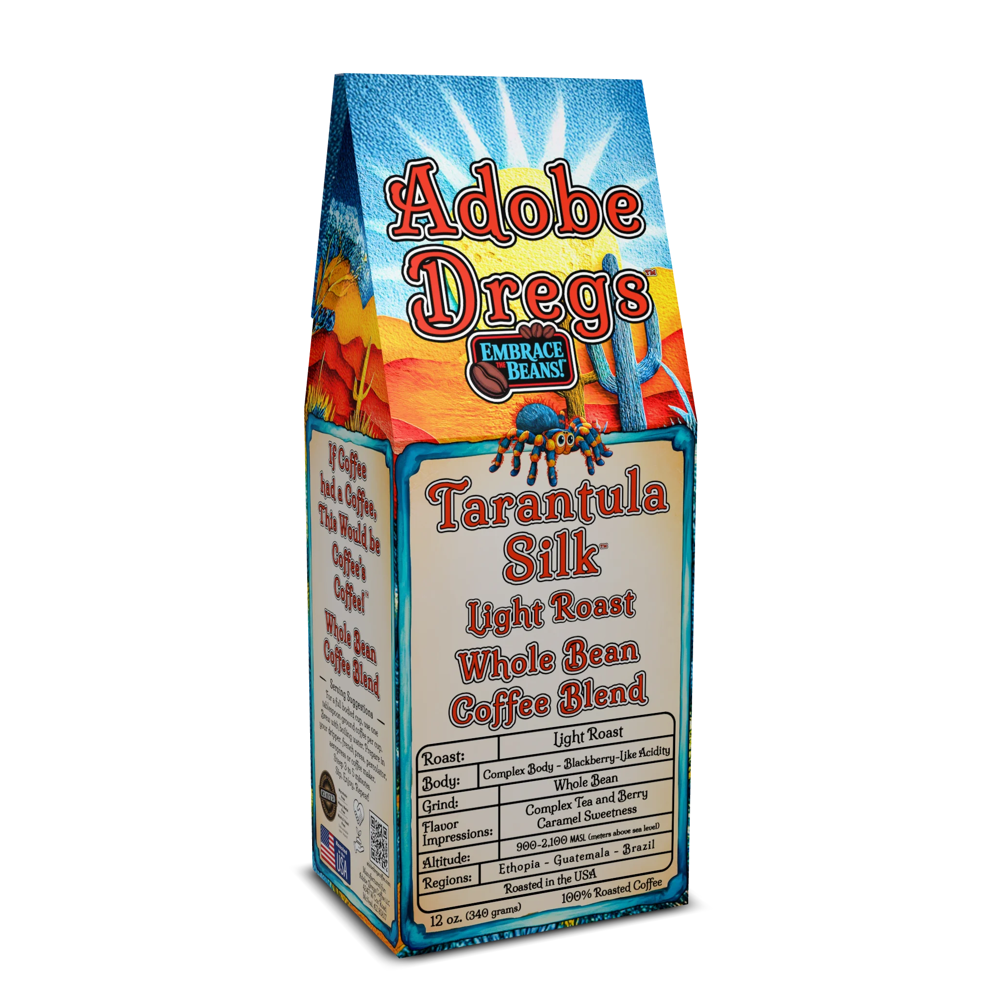 Adobe Dregs Coffee™ Tarantula Silk™ Light Roast Whole Bean Coffee Blend