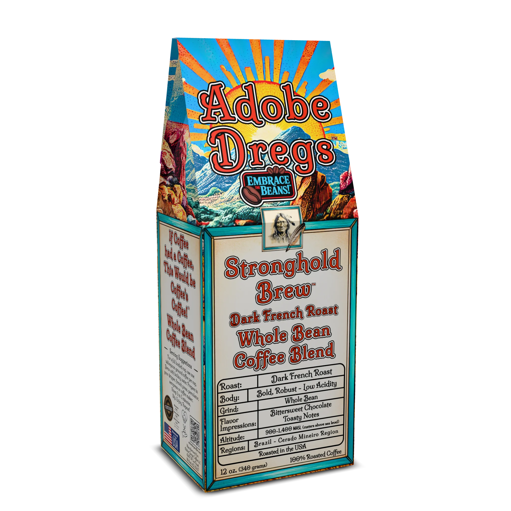 Adobe Dregs Coffee™ Stronghold Brew™ Dark French Roast Whole Bean Coffee Blend