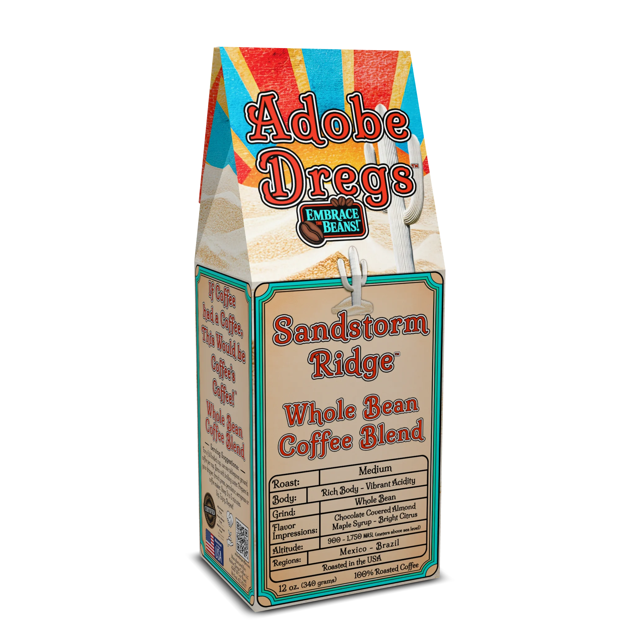 Adobe Dregs Coffee™ Sandstorm Ridge™ Medium Roast Whole Bean Coffee Blend