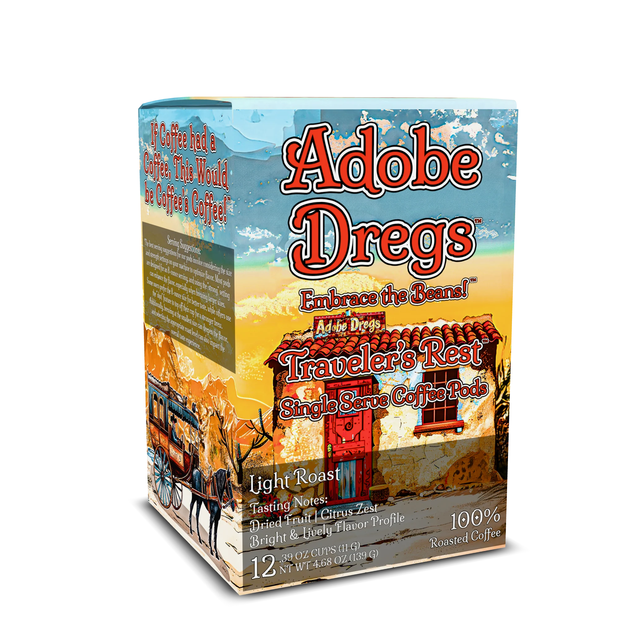 Adobe Dregs Coffee™ Traveler's Rest™ Single Serve Coffee PODS Light Roast (12 Count)