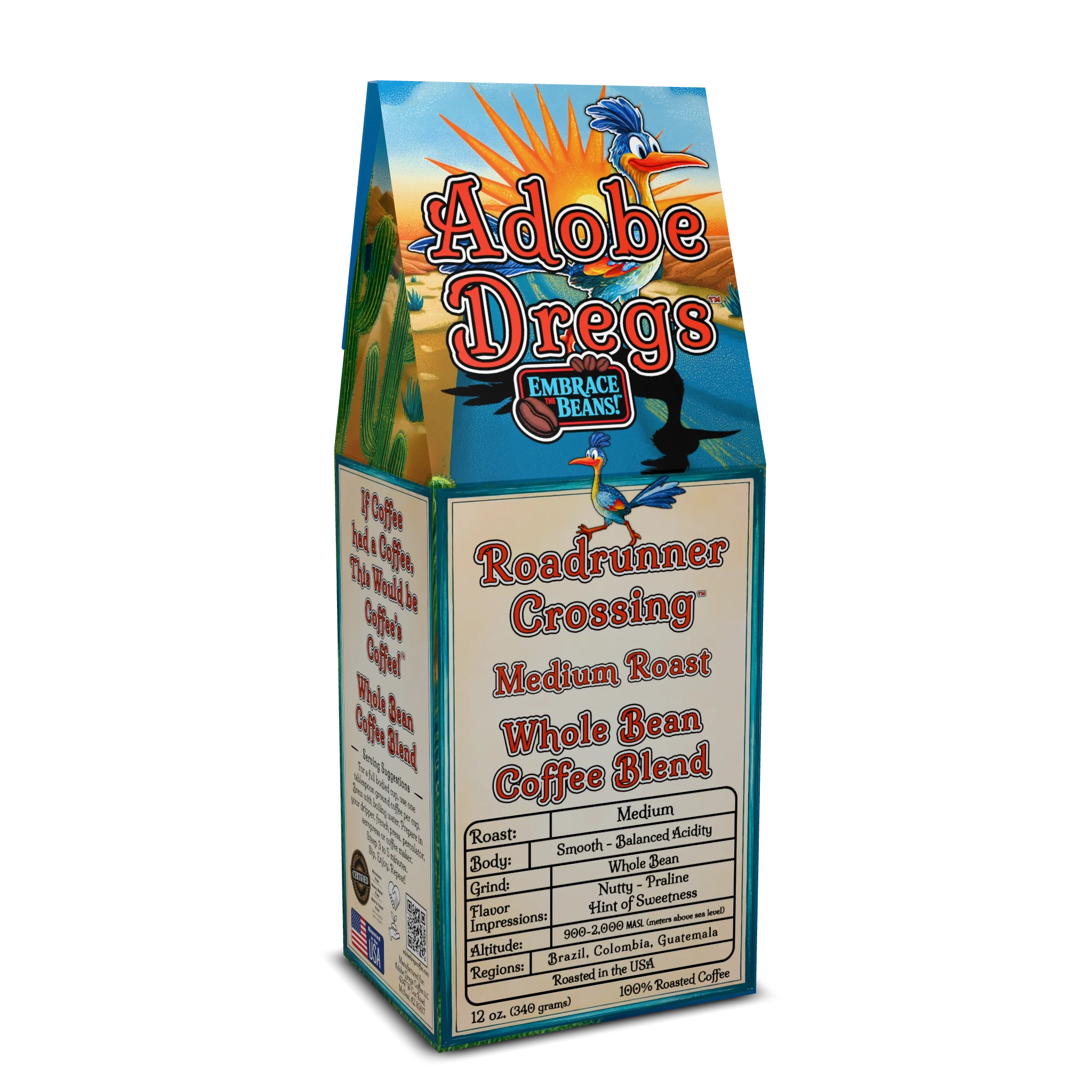 Adobe Dregs Coffee™ Roadrunner Crossing™ Medium Roast Whole Bean Coffee Blend