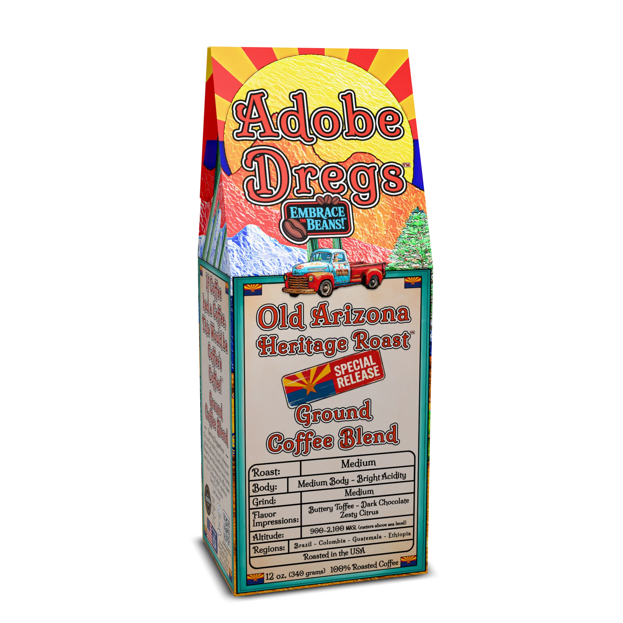 Adobe Dregs Coffee™ Old Arizona Heritage Roast™ Special Release Ground Coffee Blend (Medium Roast)